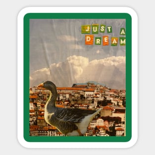 Just a Dream Duck in Italy Collage Sticker